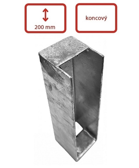 Obrázek z Stabilizační držák koncový pro podhrabové desky vysoké 200 mm prodloužený