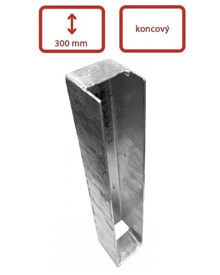 Obrázek z Stabilizační držák koncový pro podhrabové desky vysoké 300 mm prodloužený