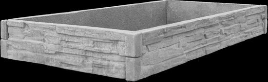 Obrázek z Betonový  vyvýšený záhon 1 x 2 m štípaný kámen